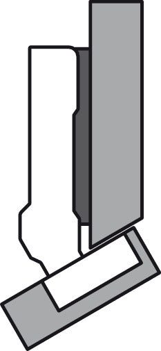 Grass TIOMOS +45° Concealed Corner Hinge, 110° Opening Angle, Overlay
