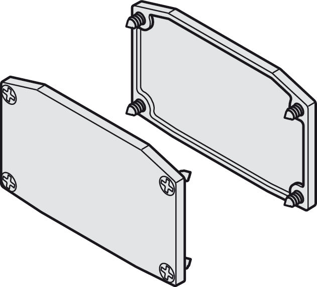End cap set, for HÃ¤fele Slido D-Line11, height 33 mm