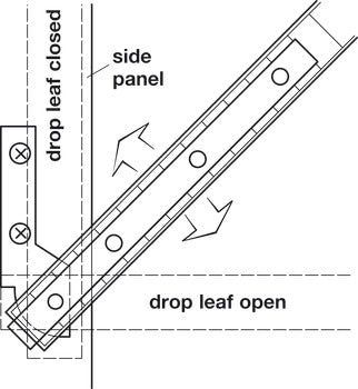 Desk Pivot Hinge, 90° Opening Angle