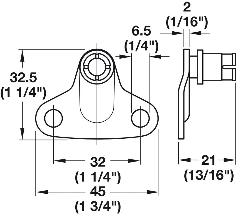 Maxi Cabinet Bracket, Nickel Plated