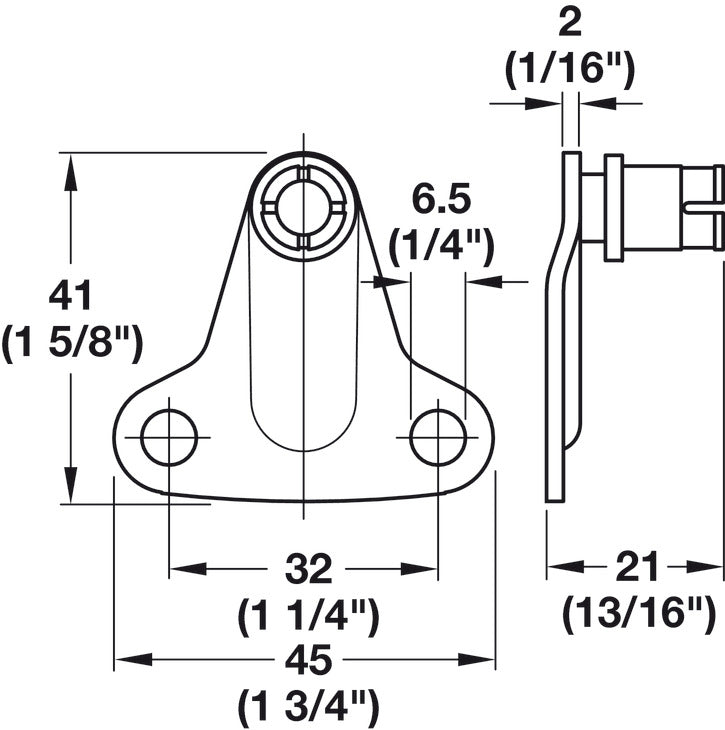 Maxi Cabinet Bracket, Nickel Plated