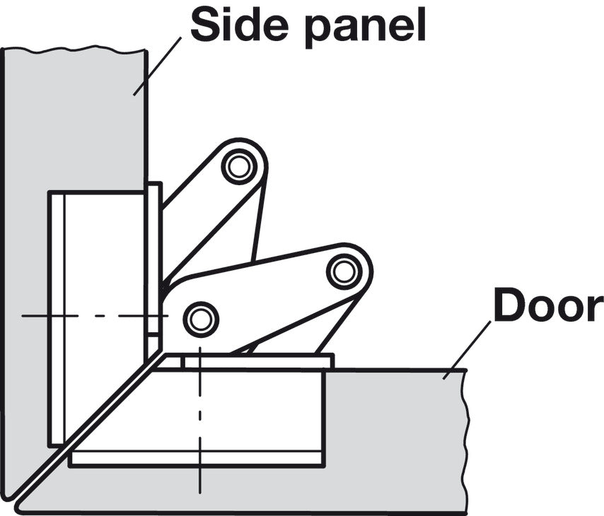 Miter Flap Hinge, 90° Opening Angle