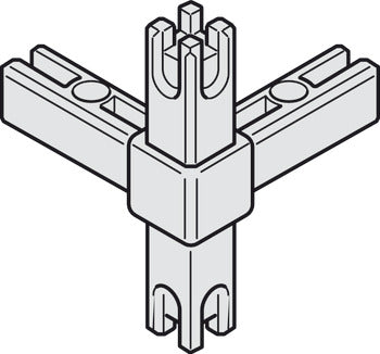 Corner joint, for multi-level shelf system, aluminum