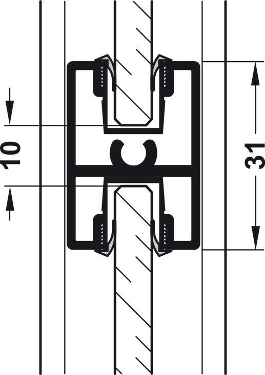 Aluminum Vertical Frame Profile, Silent Aluflex 40