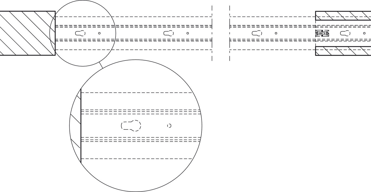 Track set, for Slido D-Line11 pocket door solution