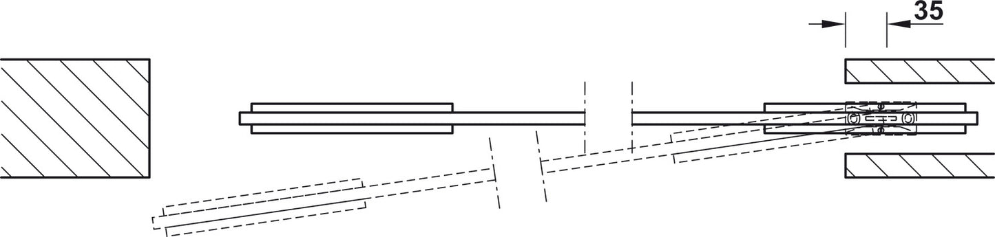 Track set, for Slido D-Line11 pocket door solution