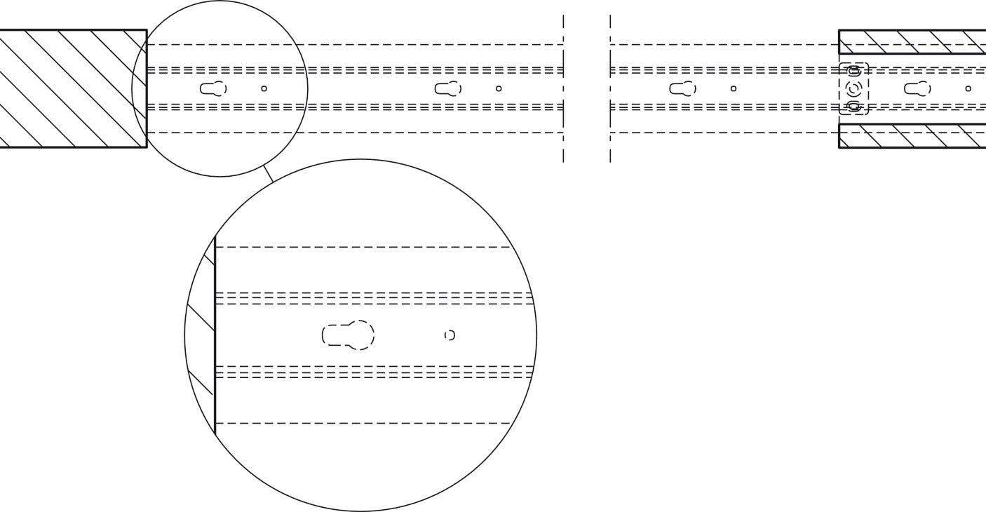 Track set, for Slido D-Line11 pocket door solution