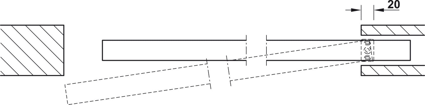 Track set, for Slido D-Line11 pocket door solution