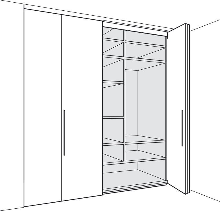 Wooden Folding Sliding Doors, HAWA Folding Concepta 25, set, hinges with soft closing mechanism