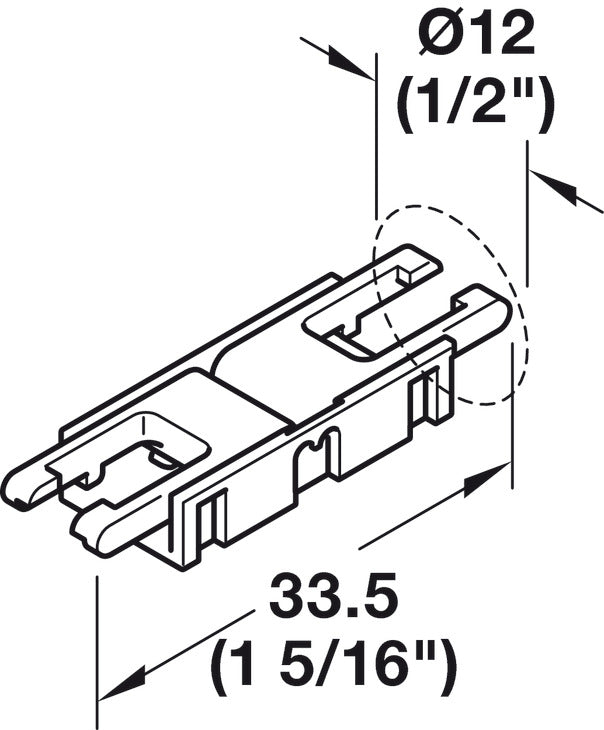 Clip connector, HÃ¤fele Loox5 for LED strip light, multi-white, 8 mm (5/16")