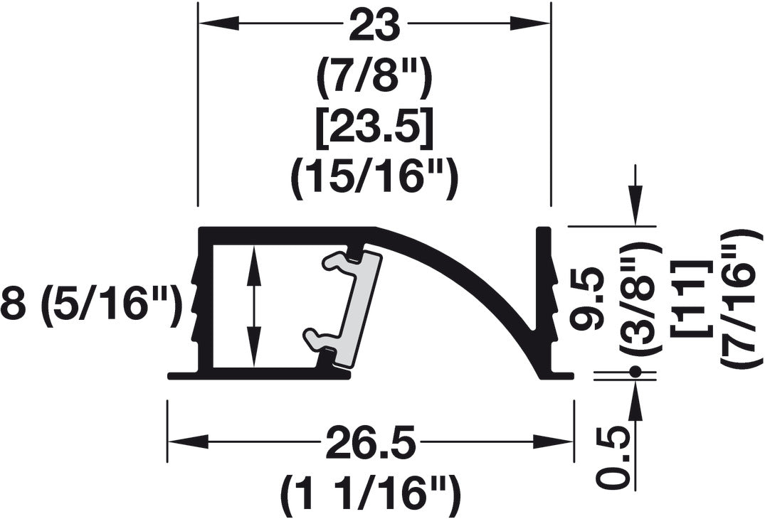 Profile for recess mounting, HÃ¤fele Loox5 Profile 1107, for LED strip lights