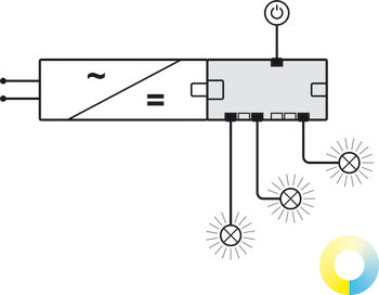Distributor, HÃ¤fele Loox5, multi-white, 6-way, with switching function