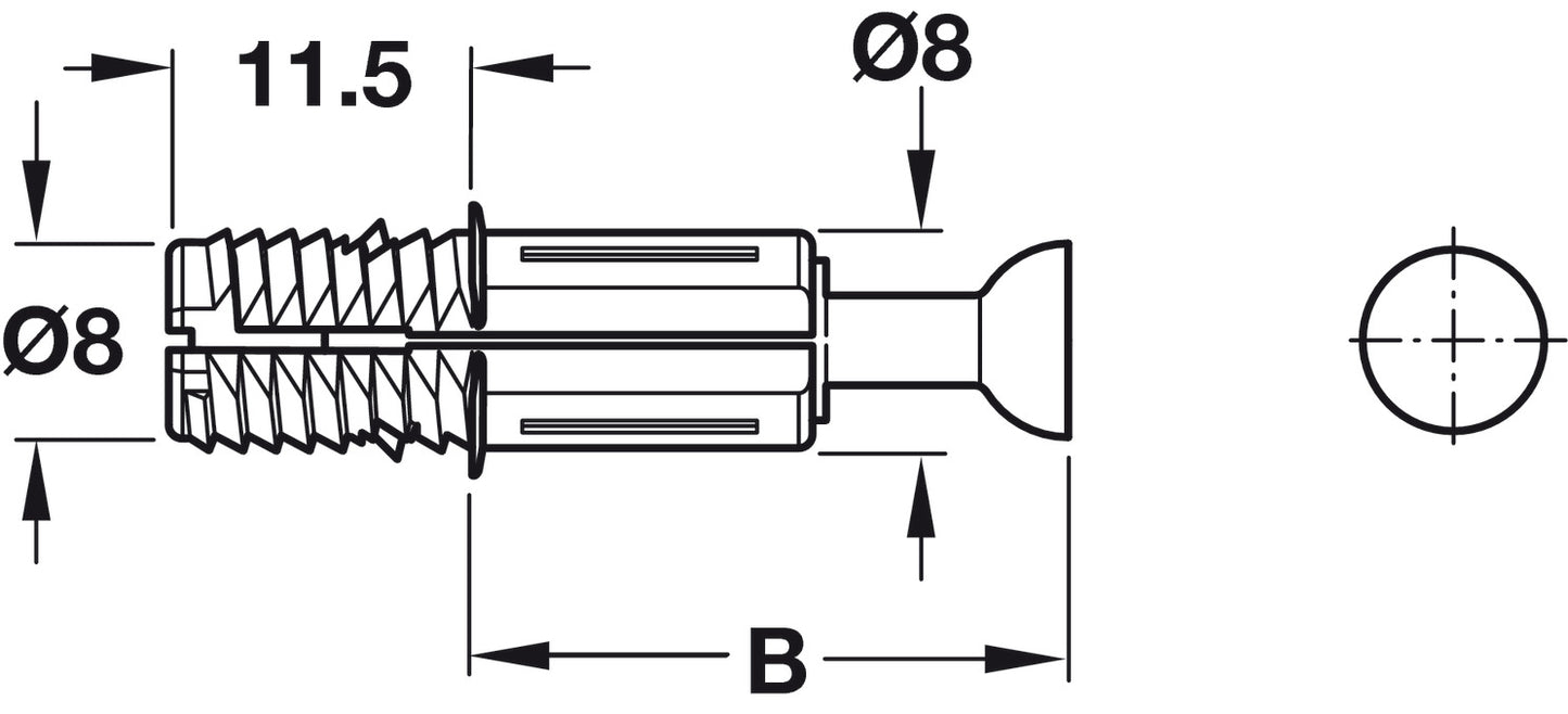 Spreading Bolt, HÃ¤fele Minifix