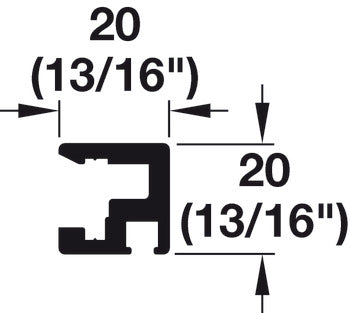 Top Door Frame Profile, Hawa Clipo 26 GR IF