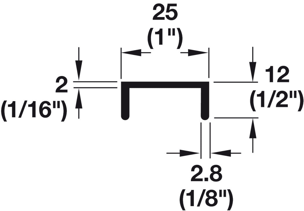 Double Door Guide Track, For 19mm (3/4") Wood Thickness