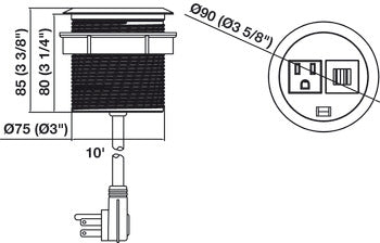 Docking Station 271, 1 Outlet, 2 Fast Charging USB