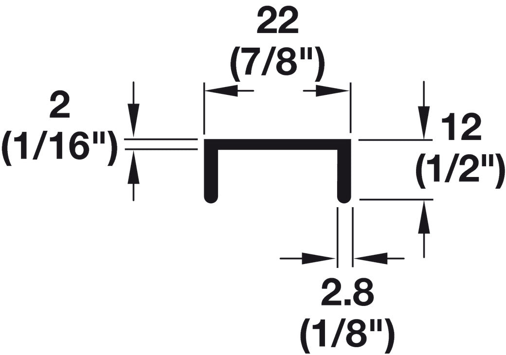 Double Door Guide Track, For 16mm (5/8") Wood Thickness