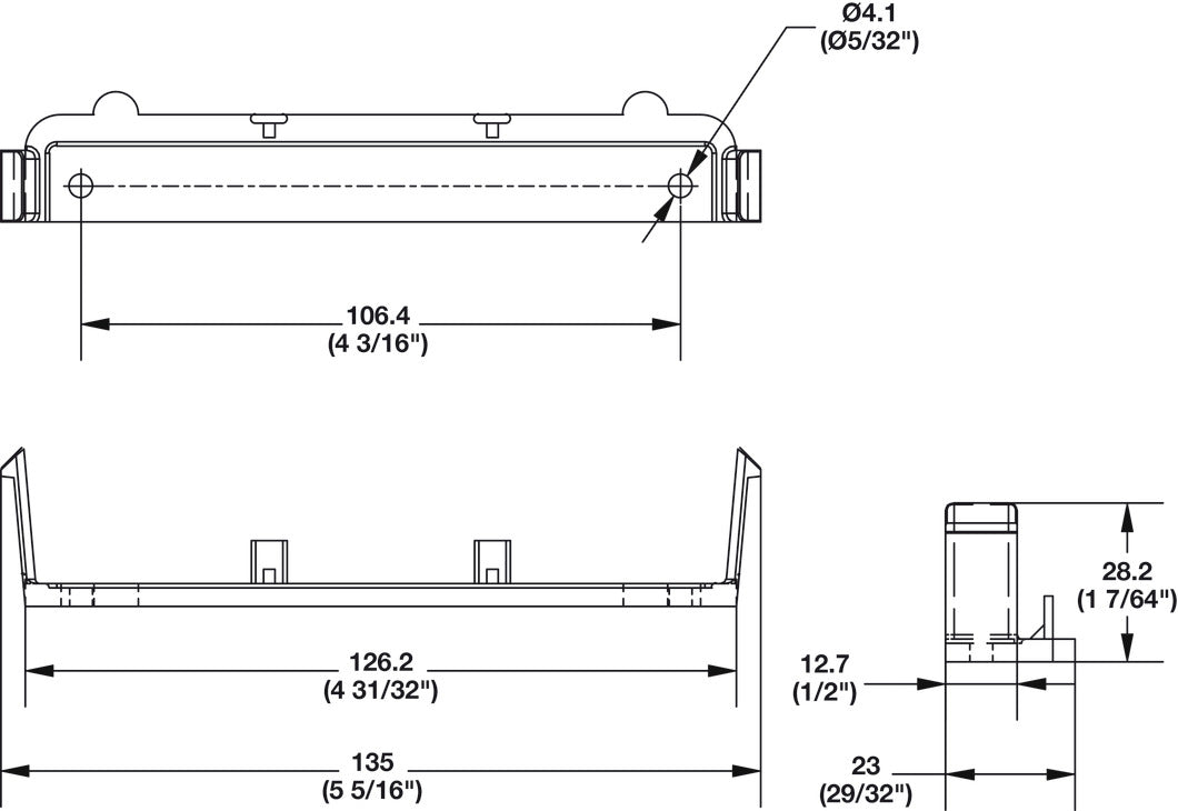 False Front Connector, For 5" Openings