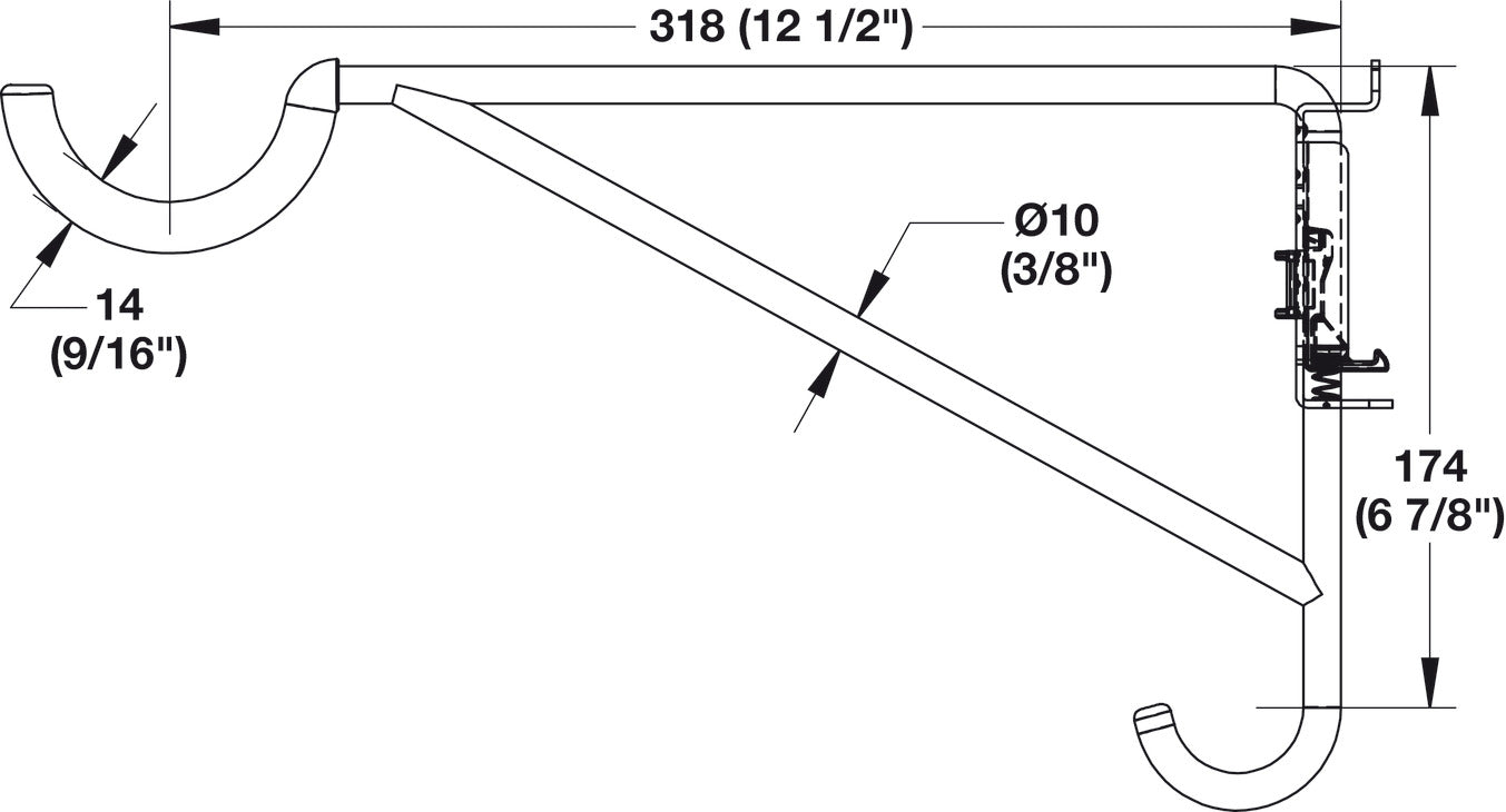 Horizontal Bike Hook, HandiACCESSORIESâ„¢