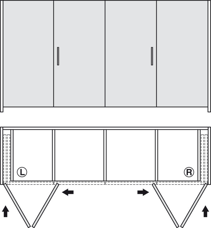 Wooden Folding Sliding Doors, HAWA Folding Concepta 25, set, hinges with soft closing mechanism