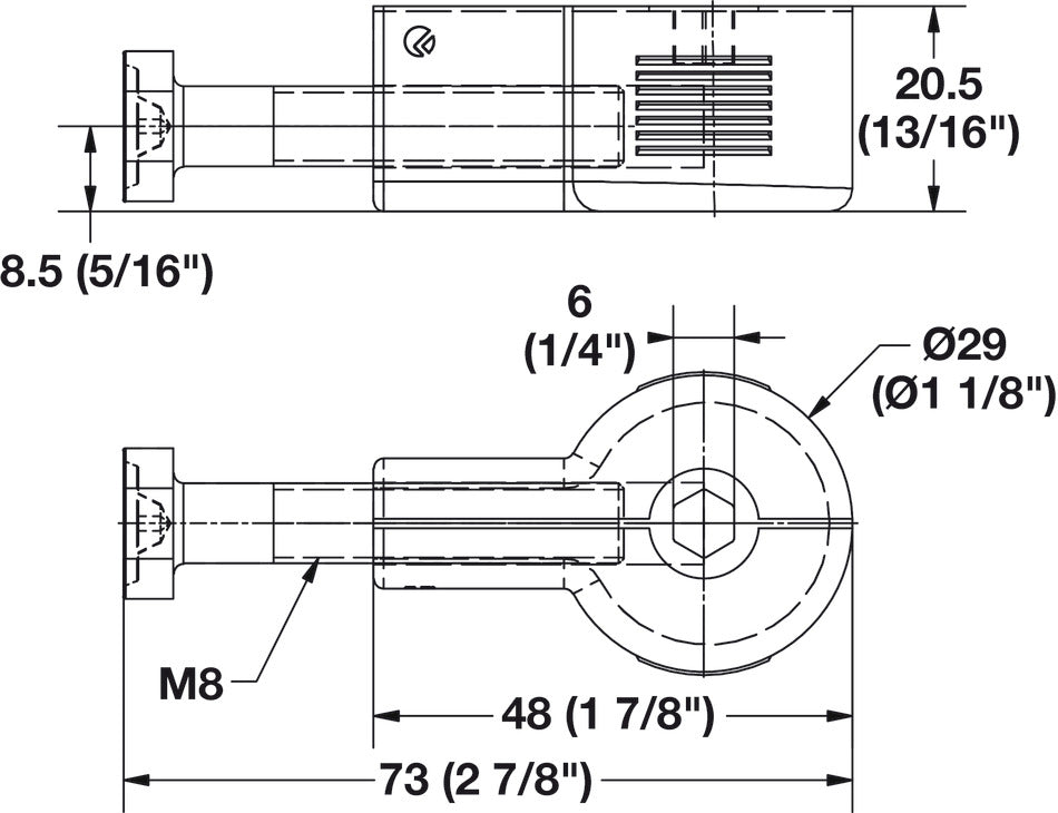 Worktop Connector, QUICK Bolt, Ø30