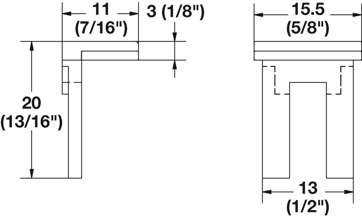 Shelf Support, for Glass Shelves, KUBIC