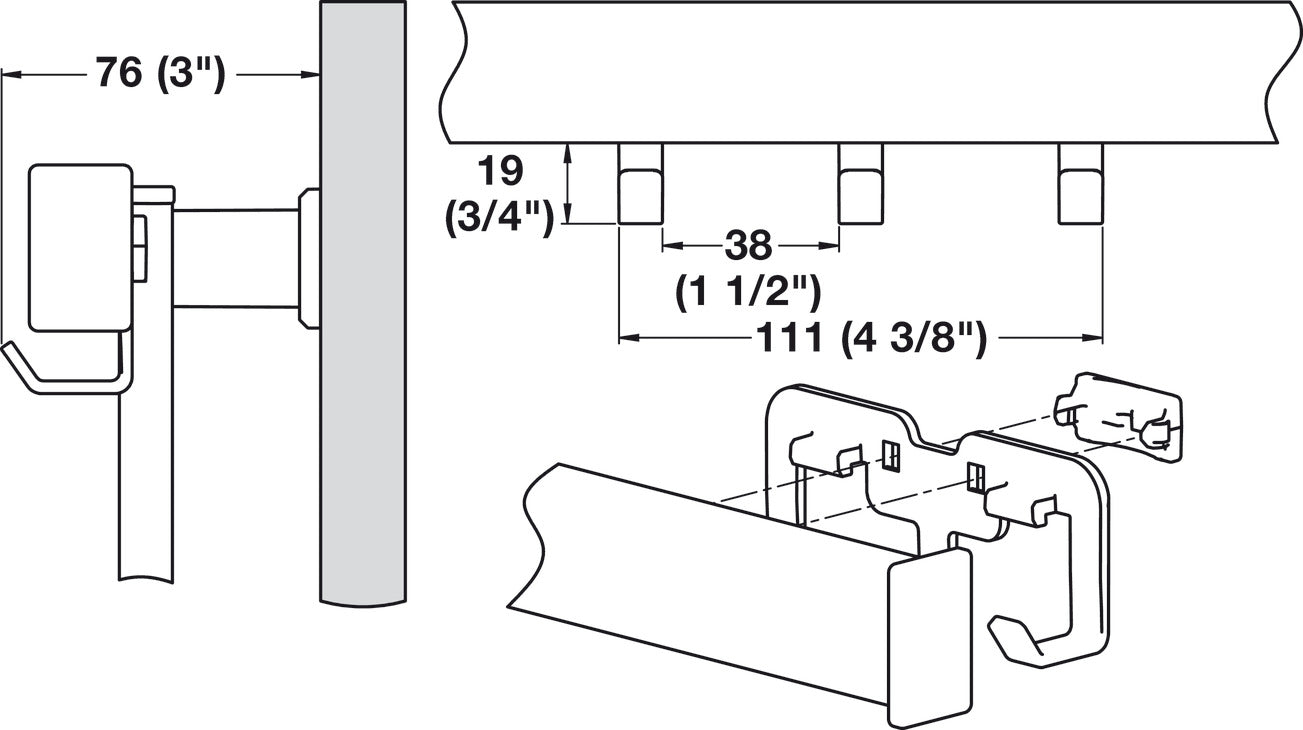 Triple Hook, TAG Symphony Wall Mount System