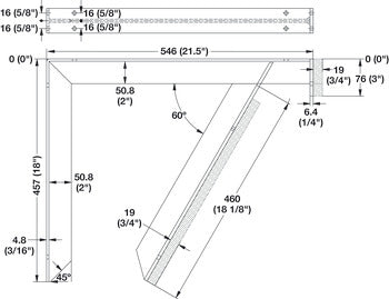 ADA Vanity Bracket, Aluminum