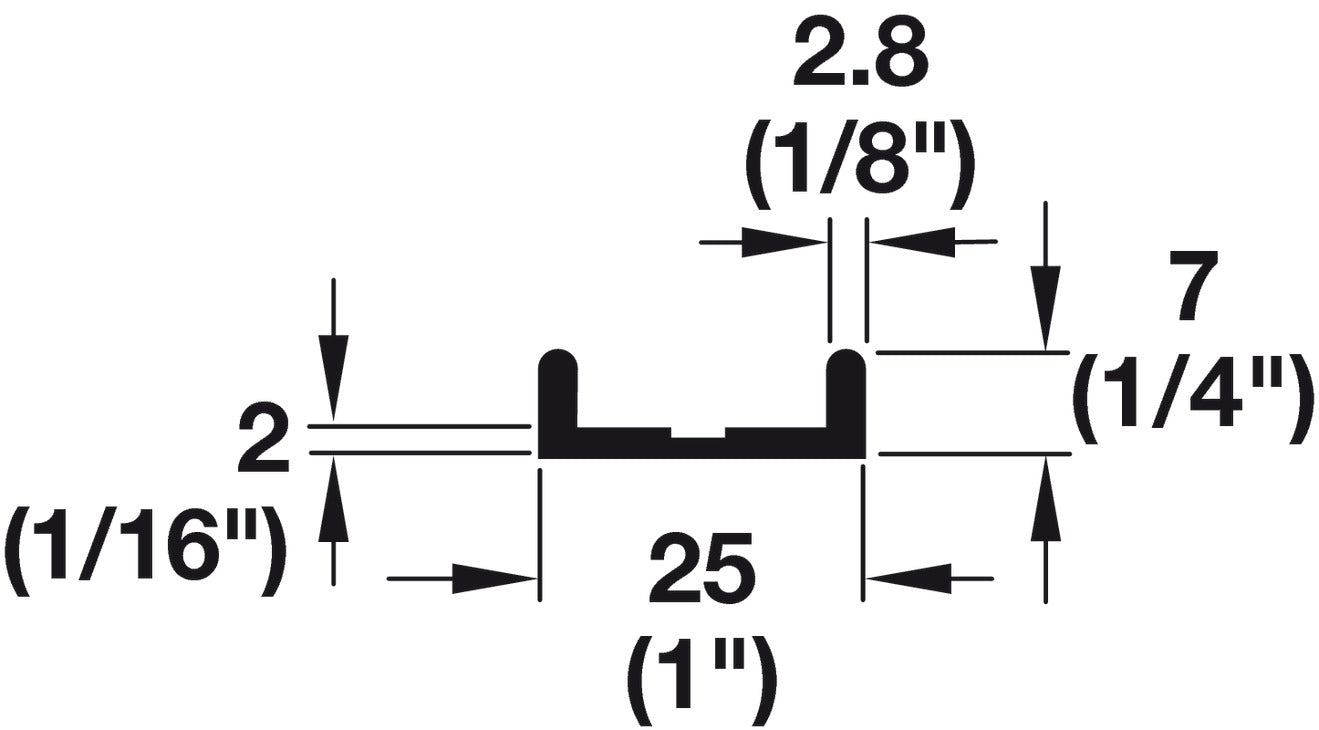 Double Door Guide Track, For 19mm (3/4") Wood Thickness