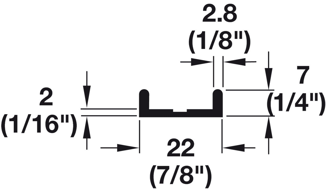 Double Door Guide Track, For 16mm (5/8") Wood Thickness