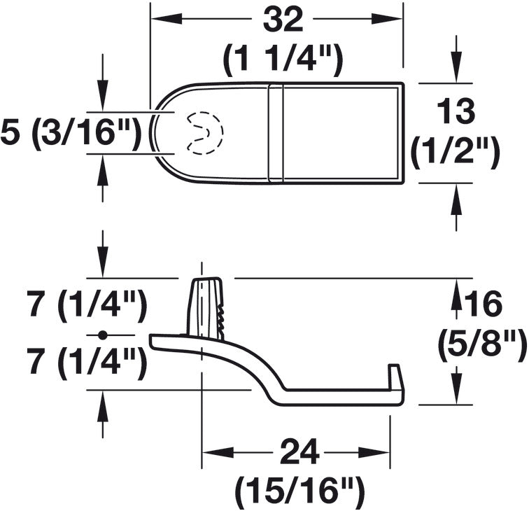 Rear Panel Connector, HÃ¤fele Ixconnect RPC D 5/24, for wooden drawers
