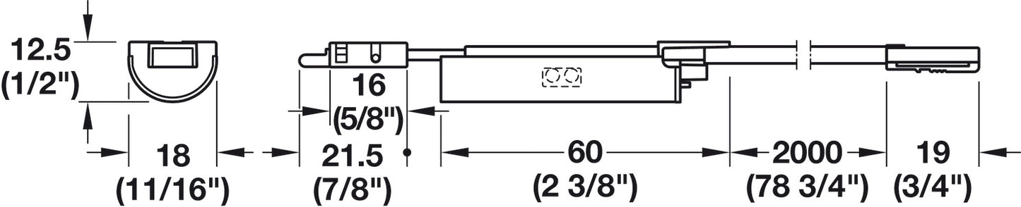 Door sensor, Loox5, for HÃ¤fele Loox drawer profile, 12/24 V