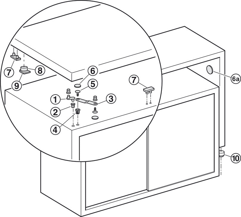 Table Top Swivel Fitting, Swiveling