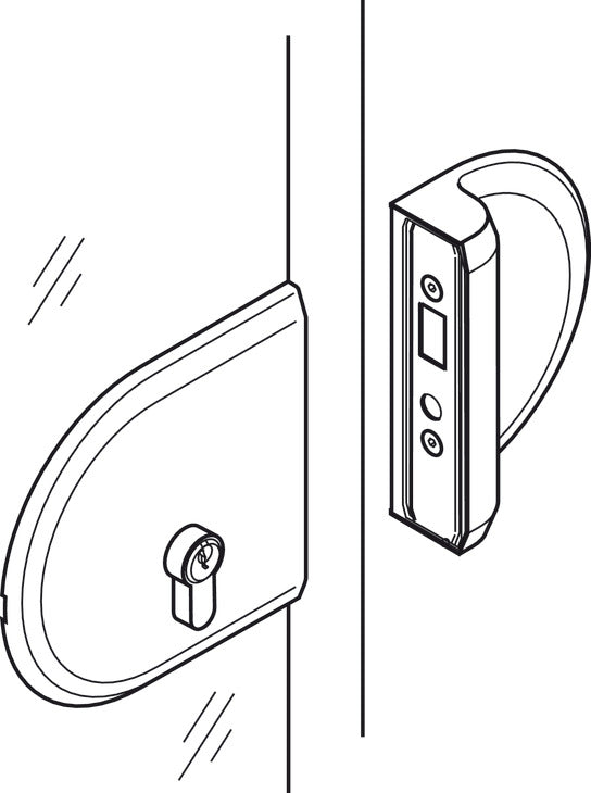 Glass Door Lock, Toplock for European Profile Cylinder