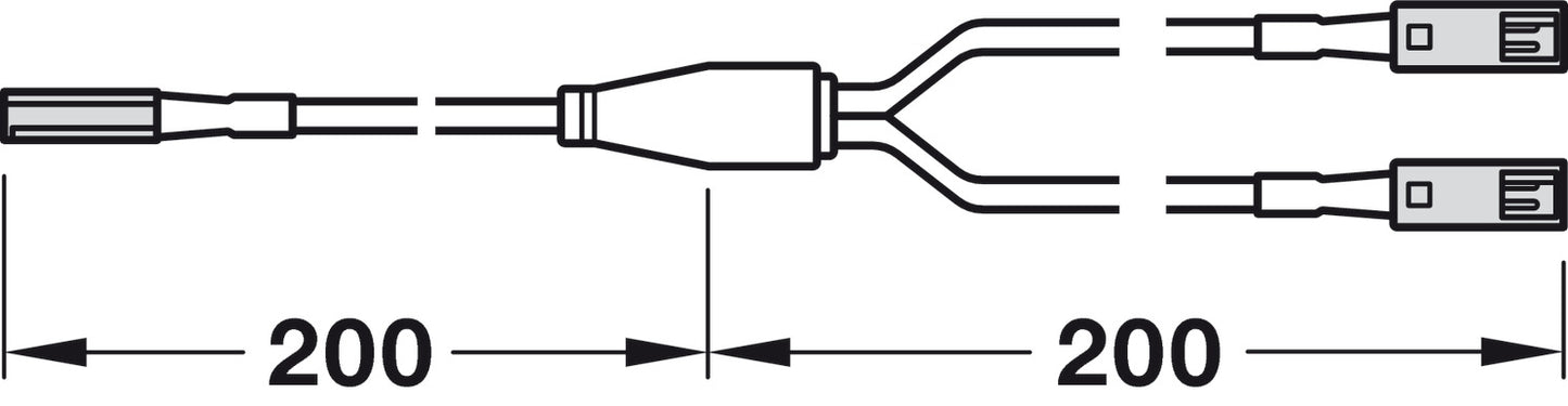 Extension Y Distributor, HÃ¤fele Loox5 2-way, monochrome