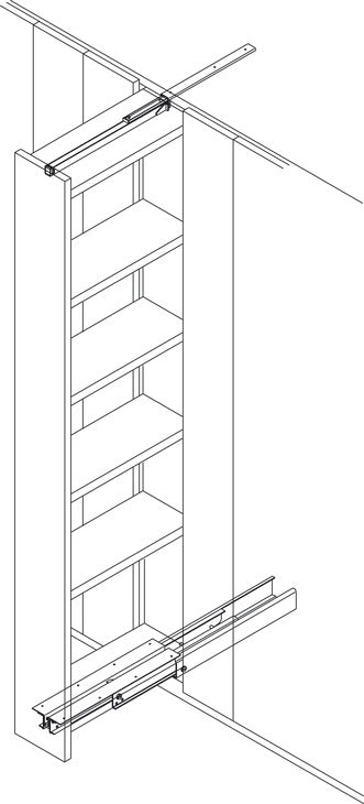 Top/Bottom Mounted Cabinet Slide, FR 777A, Full Extension, 440 lbs Weight Capacity