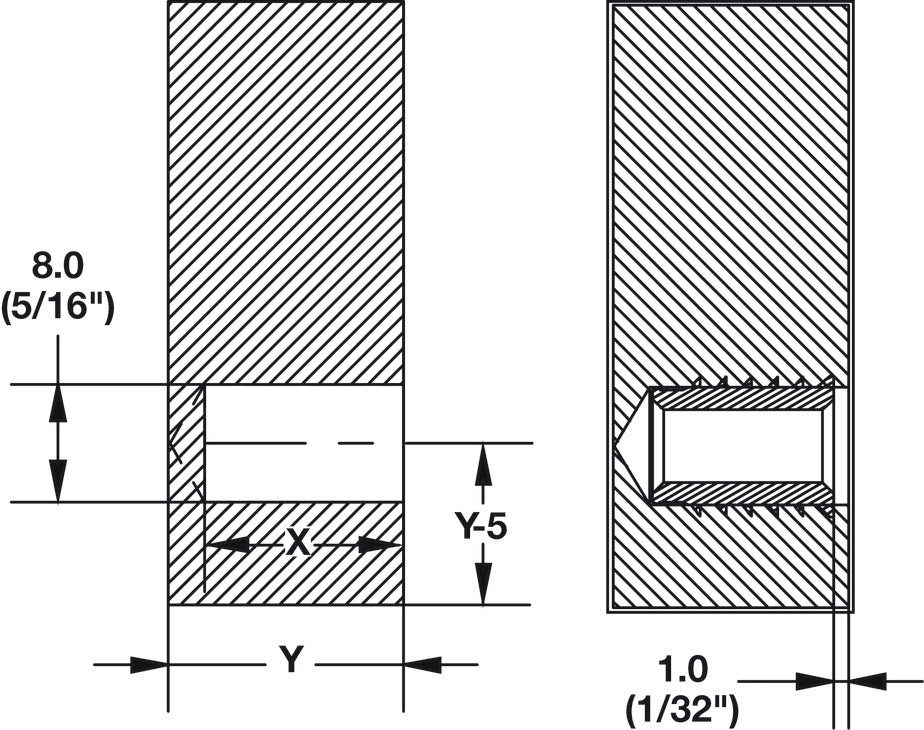 Insert Nut, Lamello Cabineo 8 M6