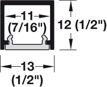Aluminum Profle, HÃ¤fele Loox5 Profile 2102, for LED strip lights