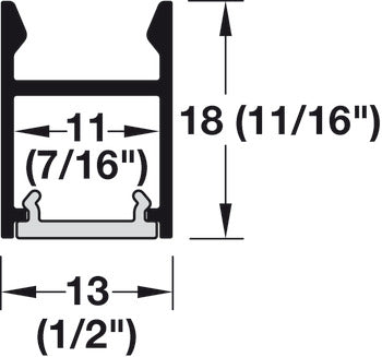 Aluminum Profle, HÃ¤fele Loox5 Profile 2103, for LED strip lights