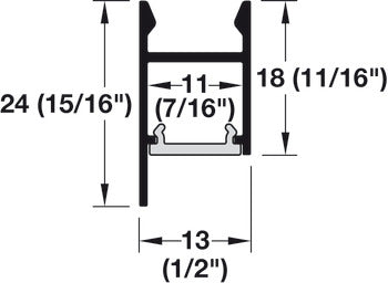 Aluminum Profle, HÃ¤fele Loox5 Profile 2104, for LED strip lights