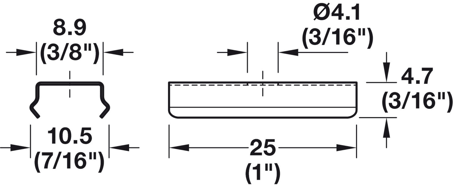 Mounting clip, For HÃ¤fele Loox5 profile 2103/2104, for concealed fixing