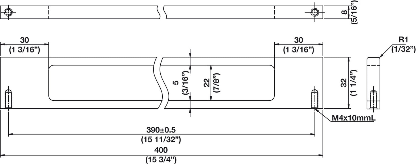 Handle, Aluminum/Stainless Steel