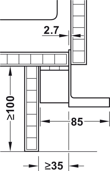 Foot pedal, For waste bins behind front panels