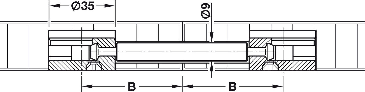Double Bolt, Maxifix® System, for 9 mm Holes