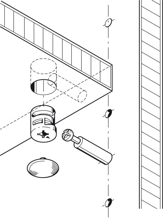 Connector Housing, HÃ¤fele Minifix 12, zinc alloy, without rim