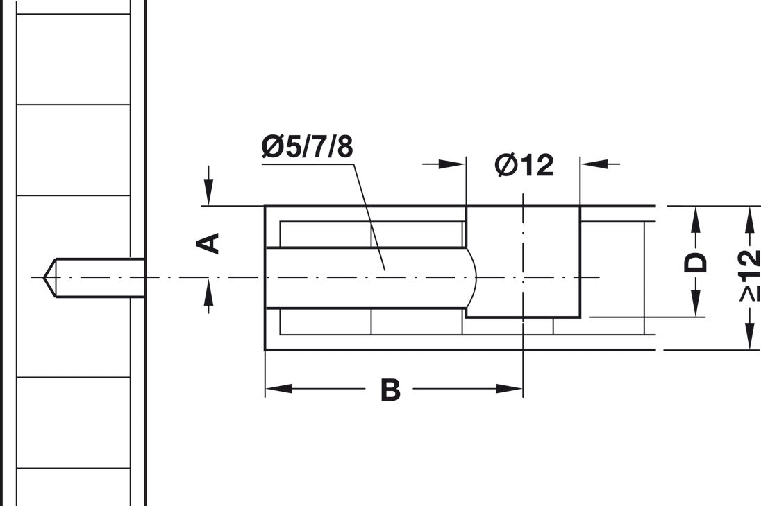 Connector Housing, HÃ¤fele Minifix 12, zinc alloy, without rim