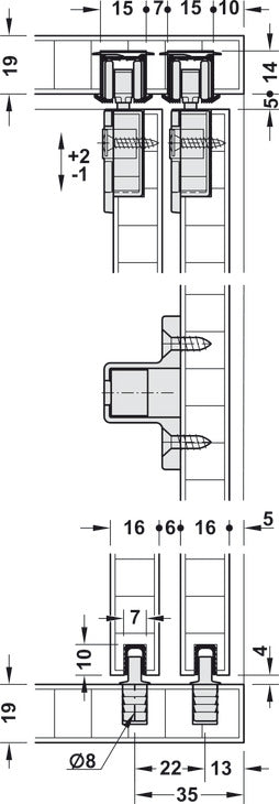Sliding Door Hardware, Hawa Clipo 16 IF, set
