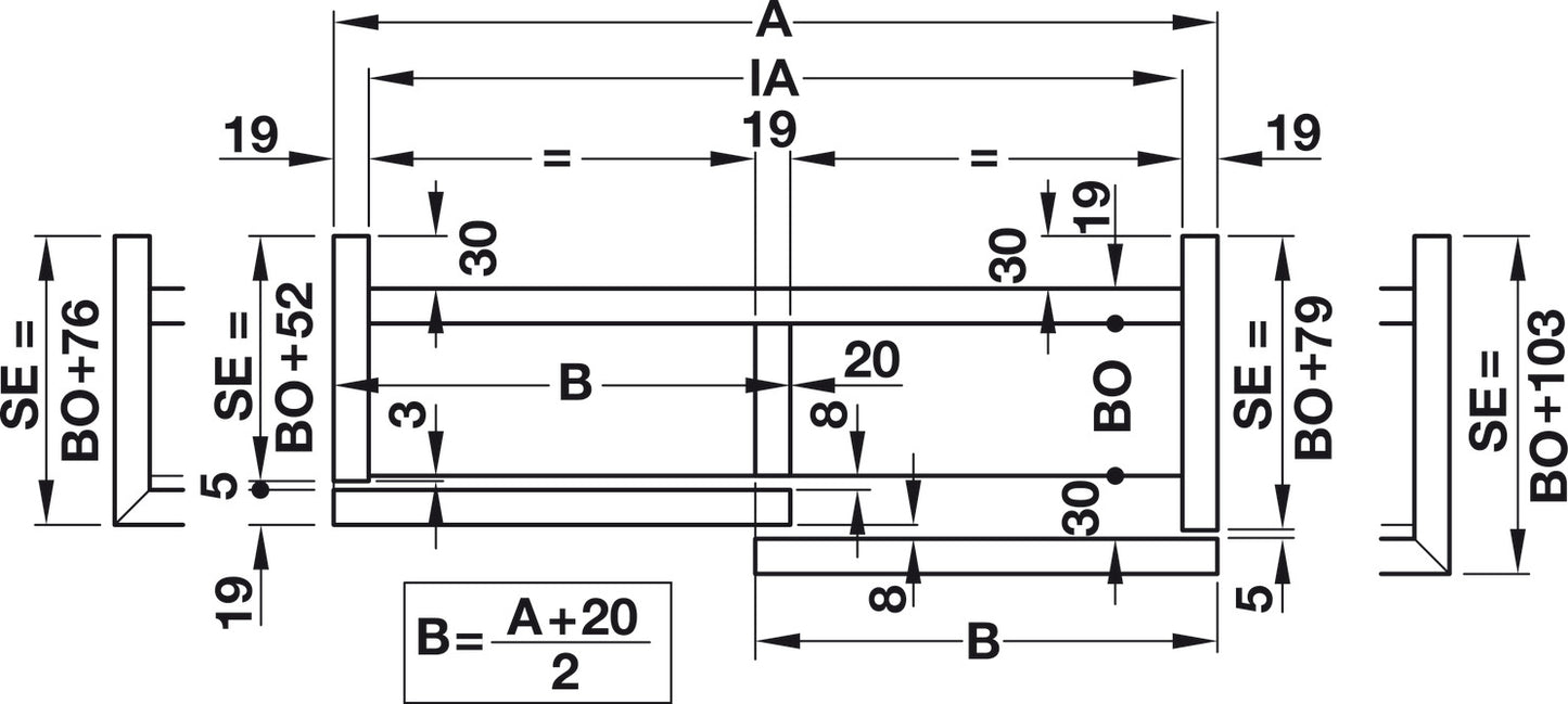 Sliding Door Hardware, Hawa Combino L 40, set