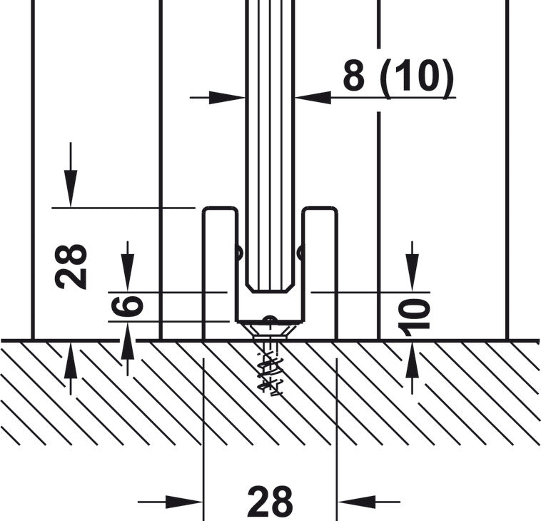Track set, for Slido D-Line11 pocket door solution