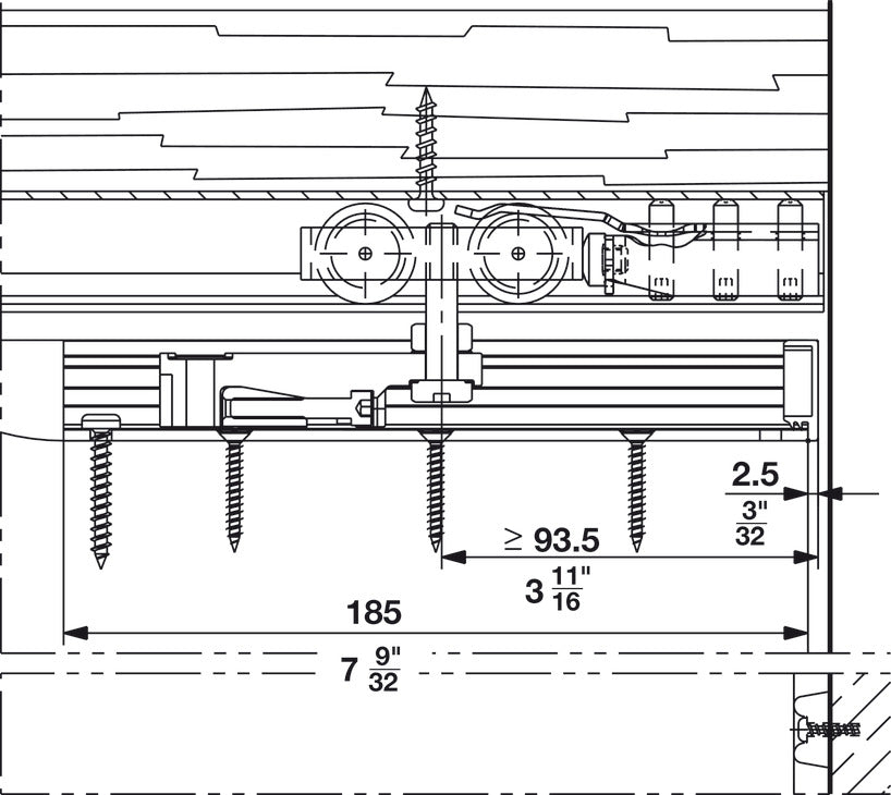 Sliding Door Hardware, Hawa Junior 40/B, set